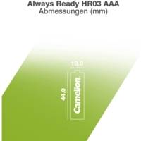 Pack 2 accus LR03 Ready To Use NiMH 800mAh - CAMELION
