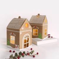 Kit 6 Maisonettes en Carton Kraft, 110 x 110 x 190 mm - FOLIA