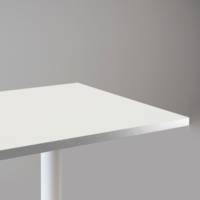 Table pied blanc 120x70cm blanc chants inox - intérieur - RestooTab