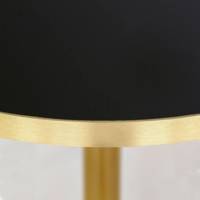 Table pied Doré Ø120cm noir chants laiton - intérieur - RestooTab