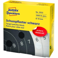Pastille pour cible de tir 19 mm noir - AVERY Zweckform