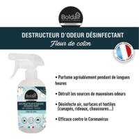 Spray 500 ml Destructeur d'odeurs Désinfectant Fleur de coton - BOLDAIR