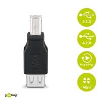 Adaptateur USB 2.0 port de type A vers type B, noir - GOOBAY