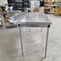 Table inox - Largeur L (L=1210-1610mm) - Avec dosseret - Reconditionné - TBLLLP70DossPied - Vesto