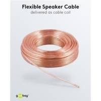 Câble de Haut-parleur transparent Rouleau de 10 m, section de 2 x 2,5 mm², CCA - GOOBAY