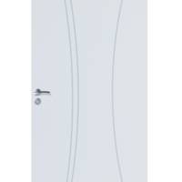 Bloc-porte alvéolaire KAORI gravé à peindre à recouvrement H.Néolys 90x49mm - 204 x 73 cm - droit poussant - Gedimat - RIGHINI