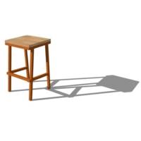 Tabouret carré bois et métal de réemploi - SEVE Mobilier