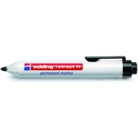 Marqueur edding permanent rétractable pointe ogive noir