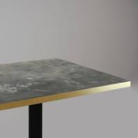 Table pied noir 70x70cm pierre metallisee chants laiton - intérieur - RestooTab