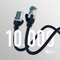 Câble réseau CAT. 7 jusqu'à 10 Gbit - Câble LAN 0,25 m S/FTP PIMF - Noir - EFB