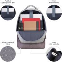 Sac à Dos pour PC portable Anti-Vol Gris/Mocha 15.6 - RIVACASE
