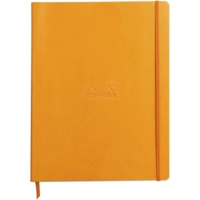 RHODIARAMA carnet souple ORANGE A5 ligné 160p pap ivoire Clf 90g ferm. élast.