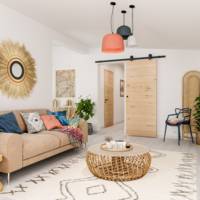 Bloc-porte alvéolaire HEMA plaqué chêne Hui.90 mm - 204 x 83 cm - gauche poussant - Gedimat - GIMM MENUISERIES