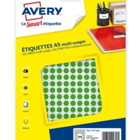 Sachet de 2940 pastilles Diam 8 mm Imprimables Vert - Avery