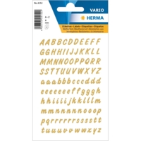 Lot de 2 Planches Etiquettes Lettres A-Z H 8 mm Or sur film transparent - HERMA