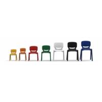 Chaise monobloc 4 pieds Ergos One T1 bleu foncé - hauteur assise 27 cm