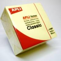 Cube de 400 notes adhésif repositionnable 75 x 75 mm - Apli-Agipa