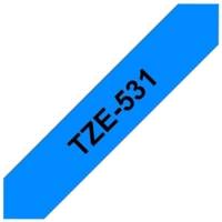 Ruban TZe-531 12 mm x 8 m Noir sur Bleu - BROTHER