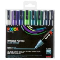 Set de 8 Marqueurs PC5M Pte conique moyenne Assortis Froid - Uni-ball