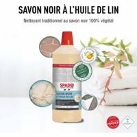 Flacon 1 Litre Savon noir à l'huile de lin - Dégraisse, nourrit et brille - SPADO