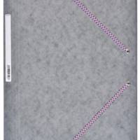 Chemise Carte Lustée 24 x 32 cm à rabats avec élastique Gris - COUTAL