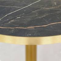 Mange-debout pied Doré Ø60cm marbre samas chants laiton - intérieur - RestooTab