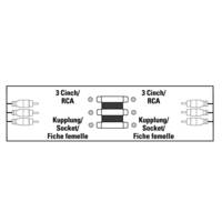 Adaptateur vidéo, 3 fiches femelles RCA - 3 fiches femelle RCA - HAMA