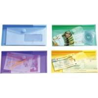 Sachet de 6 enveloppes chéquier en polypropylène 220 x 135 mm assortis - TARIFOLD