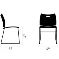 Chaises de réunion empilables LESLIE blanches et bleues (le lot de 10+1 gratuite) - OCCASION - Brunner