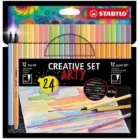 Set créatif point 88/Pen 68 ARTY, étui carton de 24 - STABILO