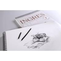 Bloc Ingres-Pastel encollé 18x24 130g blanc 25 feuilles - CLAIREFONTAINE