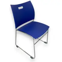Chaises de réunion empilables LESLIE blanches et bleues (le lot de 10+1 gratuite) - OCCASION - Brunner