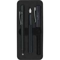 Kit d'instruments d'écriture GRIP 2011 Plume + Bille Noir - Faber-Castell