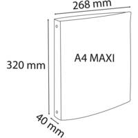 Classeur 4 anneaux 30 mm polypropylène Opaque A4 maxi Rouge - EXACOMPTA