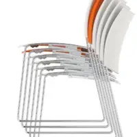Chaises de réunion empilables LESLIE blanches et bleues (le lot de 10+1 gratuite) - OCCASION - Brunner