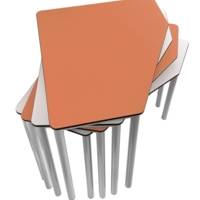 Table Pentagonale Modulable EWT5 | Plateau HPL | Scolaire et Professionnel