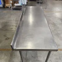 Table inox - Largeur XL (L=1610-2010mm) - Avec dosseret, Sur Roulettes - TBLXLP70DossRoul - Vesto