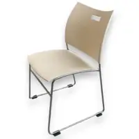 Chaises de réunion empilables LESLIE blanches et bleues (le lot de 10+1 gratuite) - OCCASION - Brunner