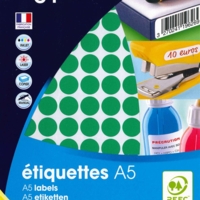 Etui A5 ( 10F ) de 960 Pastilles Gommettes Rondes 15 mm Vert - Apli-Agipa
