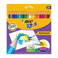 Etui de 24 crayons de couleur KIDS AQUACOULEUR Couleurs assorties - BIC