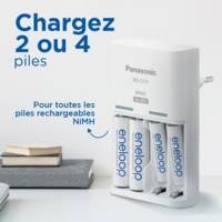 Eneloop Chargeur Basic BQ-CC51E Pour 2 ou 4 Piles AA/AAA (Sans Piles) - PANASONIC