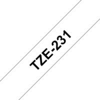 Cassette TZ Tape TZe-231 12 mm x 8m Noir sur Blanc - BROTHER
