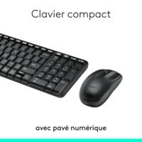 Pack Clavier - Souris MK220 Sans Fil 2.4GHZ AZERTY FR - LOGITECH