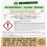 Vinaigre Ménager Les Essentiels Recharge de 1L Multi-usages Détache Détartre Fait Briller - LE CHAT