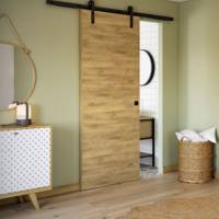 Porte coulissante pleine BERING décor chêne naturel - 204 x 73 cm - tire - Gedimat - SOGAL