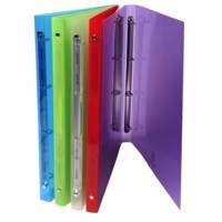 Classeur 4 anneaux 15 mm polypropylène Crystal colours - A4 Coloris Aléatoire - EXACOMPTA