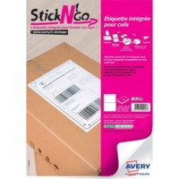 Boite de 500 étiquettes intégrées Stick'NGo pour Colissimo 120 x 164 mm blanc - Avery