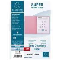 Paquet de 100 sous-chemises SUPER 60 - 22x31cm - Canari - EXACOMPTA