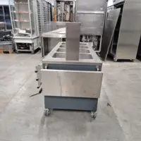Meuble de self chaud pour enfants - Sur Roulettes, Avec rampe à plateaux - BASICLINEW-4KIDS - Blanco