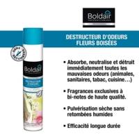 Aérosol 500 ml Désodorisant destructeur d'odeurs Fleurs boisées - BOLDAIR